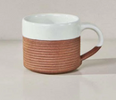 Mali Ribbed Coffee Mug - White & Terracotta