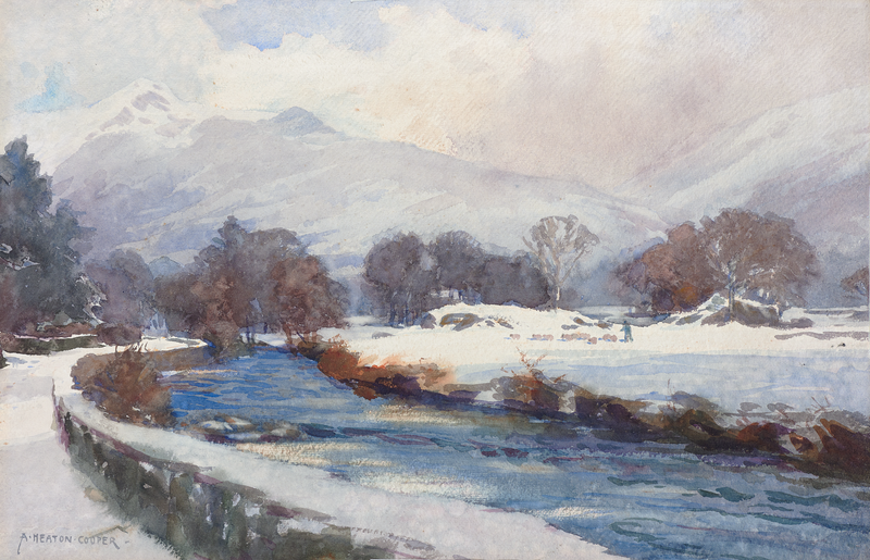 The River Rothay In Winter – Original Painting by Alfred Heaton Cooper (1863 - 1929)