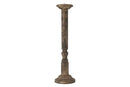 New Nayati Rustic Wood Pillar Candle Stick - Dark Stain