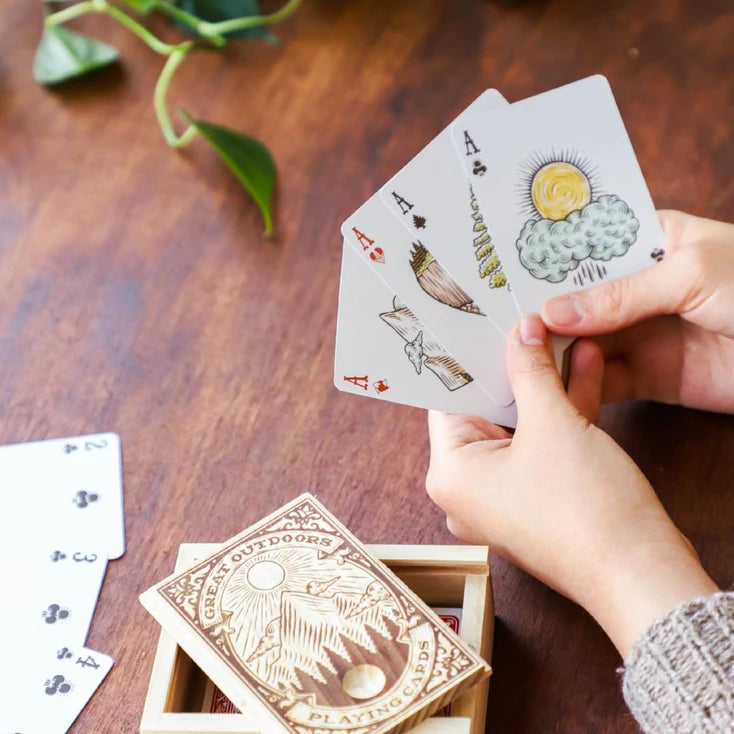 Great Outdoors Playing Cards (Wooden Box)