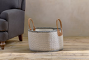 Anjuli Jute and Cotton Off White and Black Basket