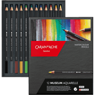 Caran d'Ache  Museum Aquarelle - Professional Quality Water - Colour Extra Fine Pencils - 3.8mm Leads