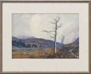 Glen Luibeg, Near Aviemore, 1922 original watercolour by Alfred Heaton Cooper, shown in its metallic frame and cream mount