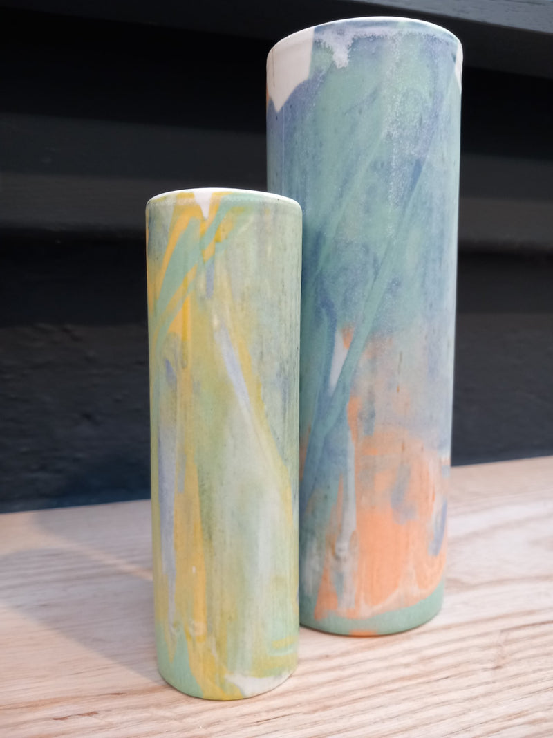 Marbled Cylinder Vase