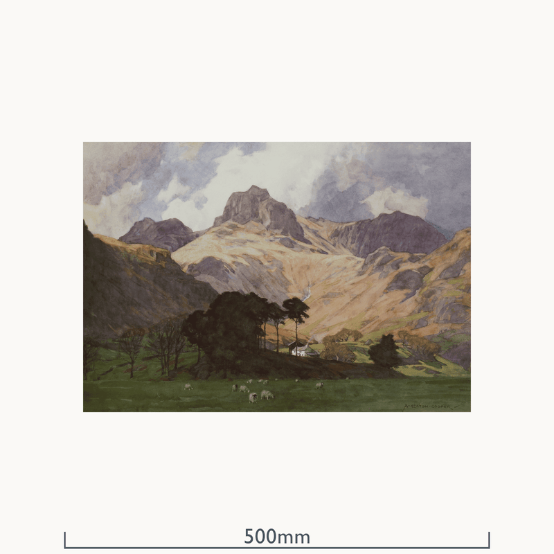 Langdale Pikes and Oak Howe Farm by Alfred Heaton Cooper (1863 - 1929)