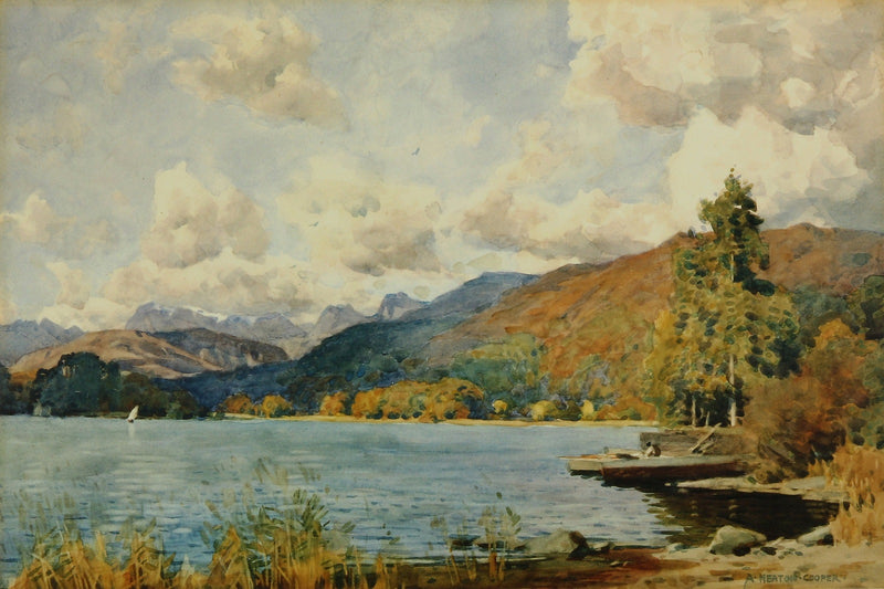 Windermere and Langdale Pikes from Waterhead by Alfred Heaton Cooper (1863 - 1929)